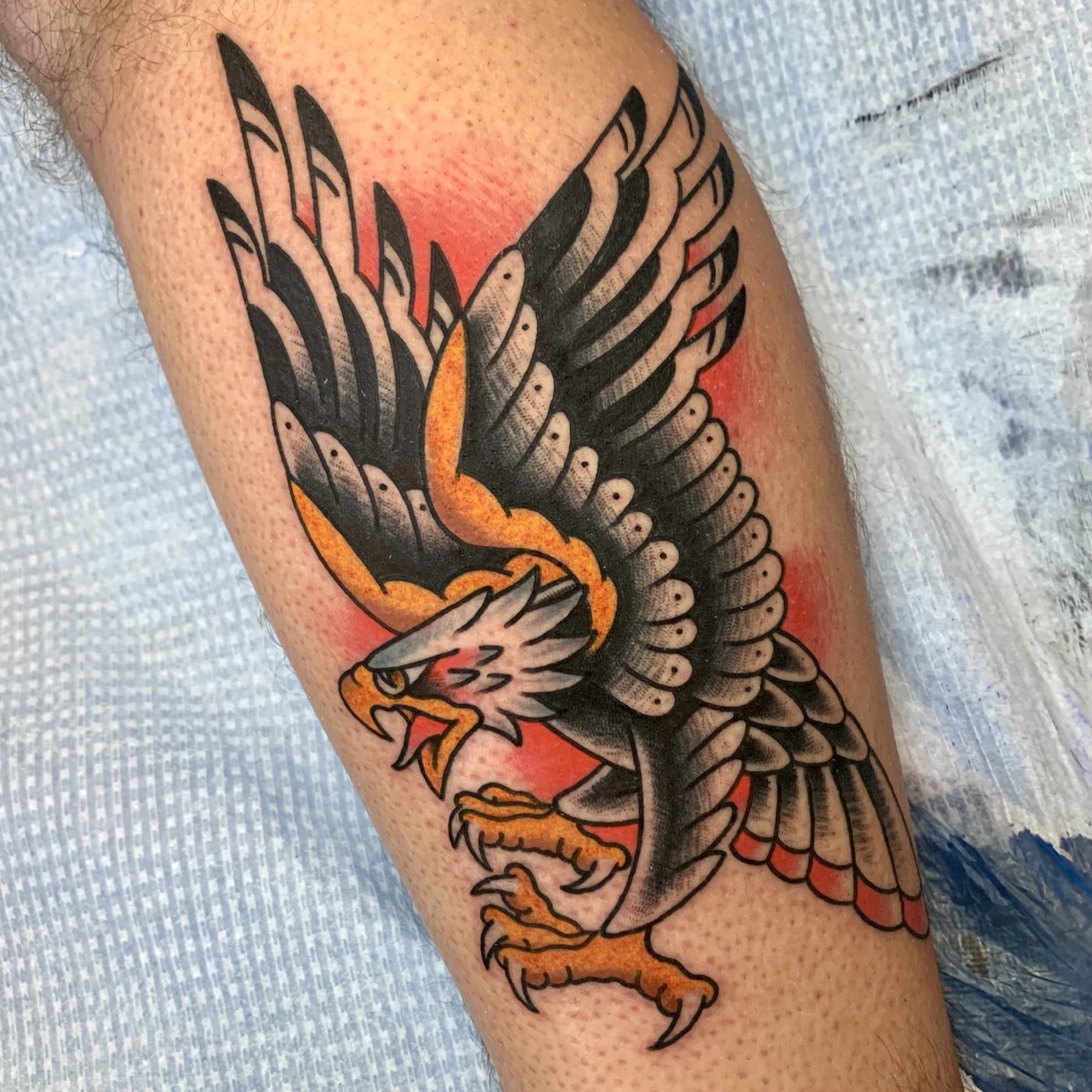 Classic traditional eagle tattoo